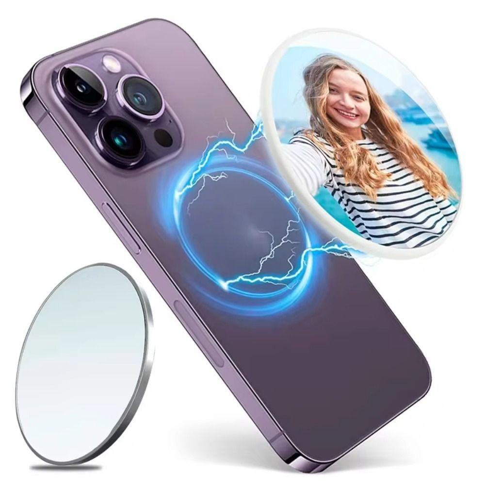 Miroir de Beauté Magnétique pour Vidéo Selfie Miroir Convexe Magnétique pour iPhone 15/14/13/12 Pour Magsafe