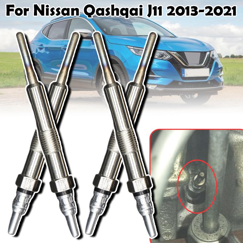

4PCS Diesel Heater Nickel Plating Glow Plugs For Nissan Qashqai J11 1.5DCi 110655687R 8200682592 2013 2014 2015 2016 2017 - 4PCS