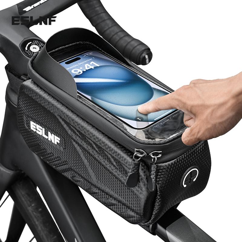 ESLNF Touch Screen Bike Pouch Top Tube Bag Hard Case Waterproof Front Frame Bicycle Phone Bag EVA Bicycle Bag