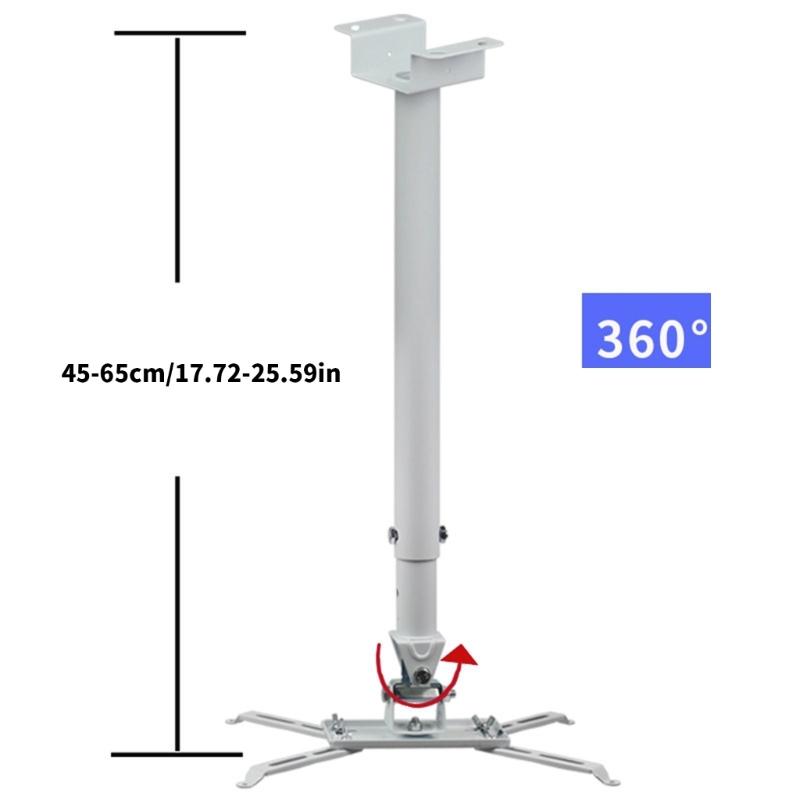 Universal Ceiling Projector Mount Holder with 360 Rotating and Adjustable Height for Home Theater or Office Setups
