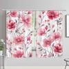 Watercolour Leaves Hummingbird Curtains Living Room Bedroom Home Decor Curtains Floral Polyester Shower Curtain with Hooks
