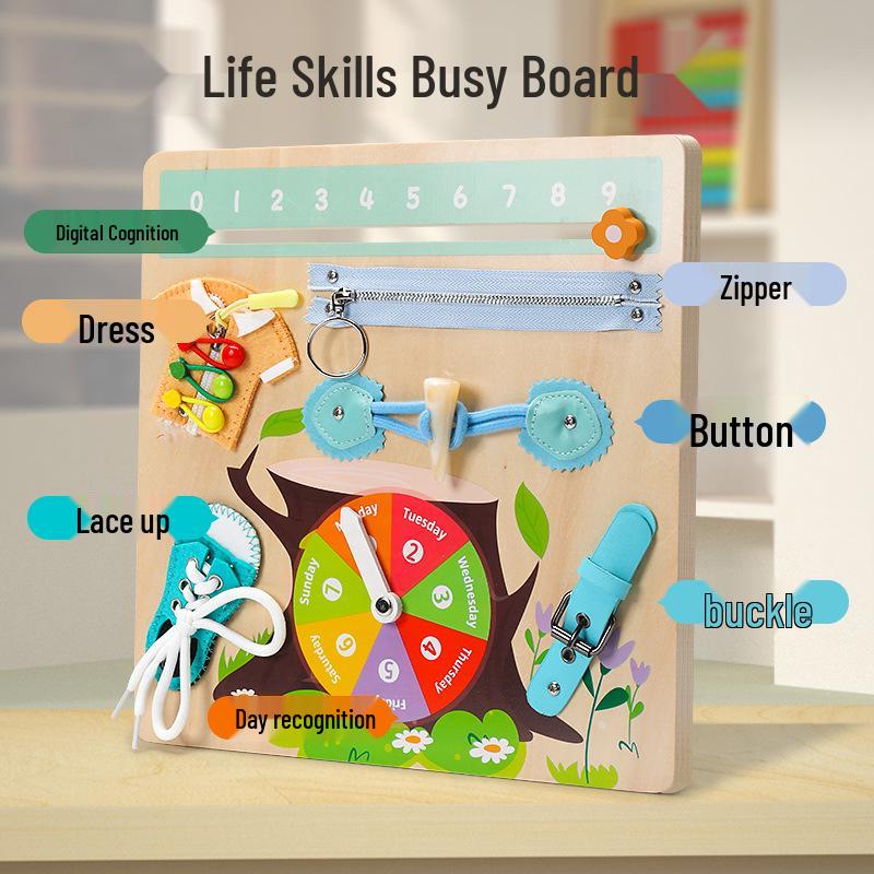 

Montessori Multifunctional Busy Board: Early Childhood Skills & Puzzle Toy