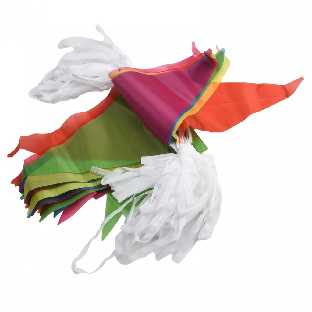 100 Flags Triangle Flags 50 Meters Banner Pennant Large 14*21CM Outdoor Decor