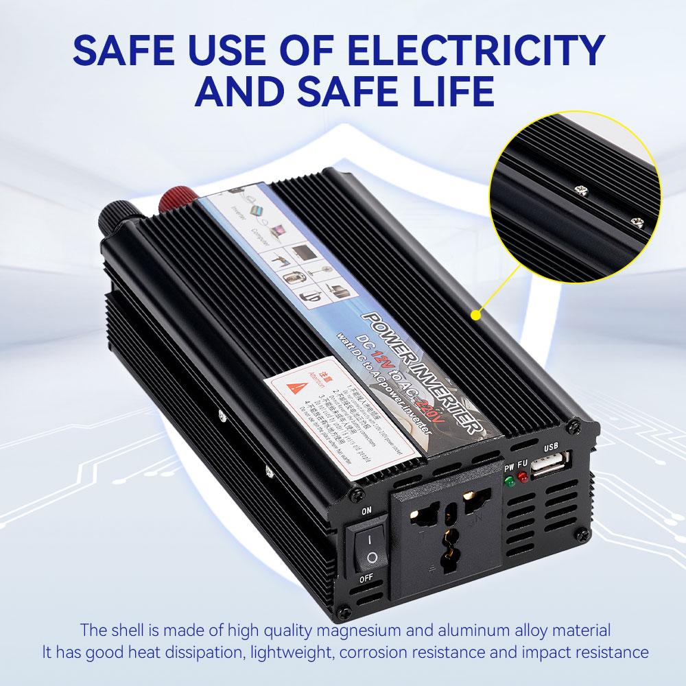 1000W Modified Sine Wave Power Inverter DC 12V To AC 220V Car Power USB Inverter Sine Wave Converter