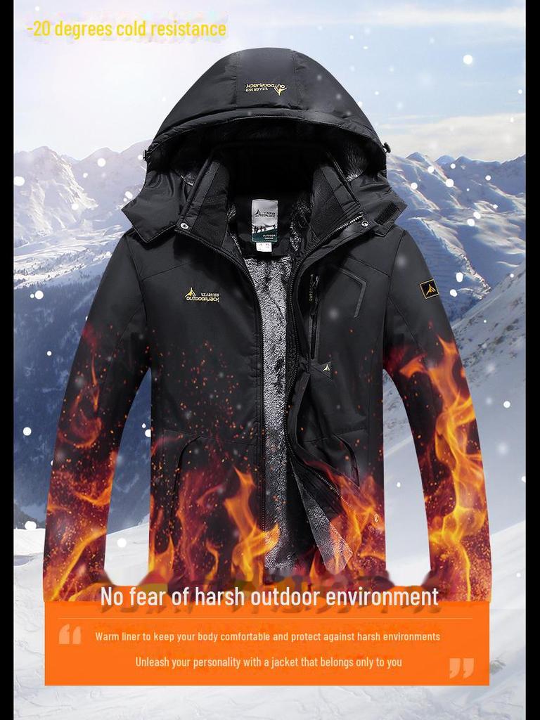 Unisex Plus Size Outdoor Velvet Jackets for Mountaineering