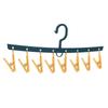 Household One-Word Socks Drying Rack, Plastic 8-Clip Underwear Drying Rack, Windproof Socks Drying Rack.