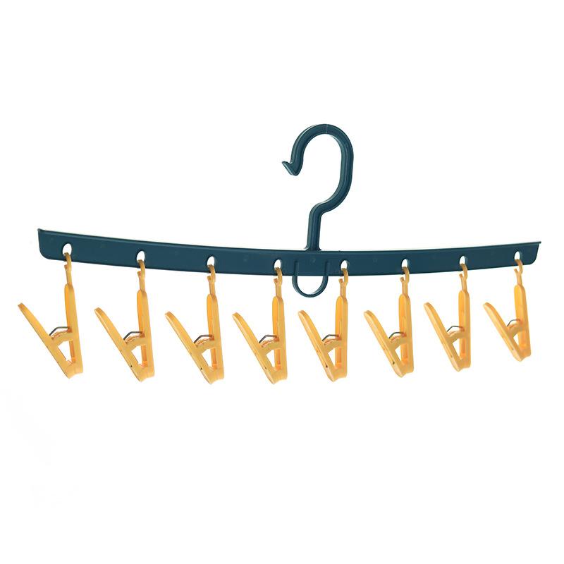 Household One-Word Socks Drying Rack, Plastic 8-Clip Underwear Drying Rack, Windproof Socks Drying Rack.