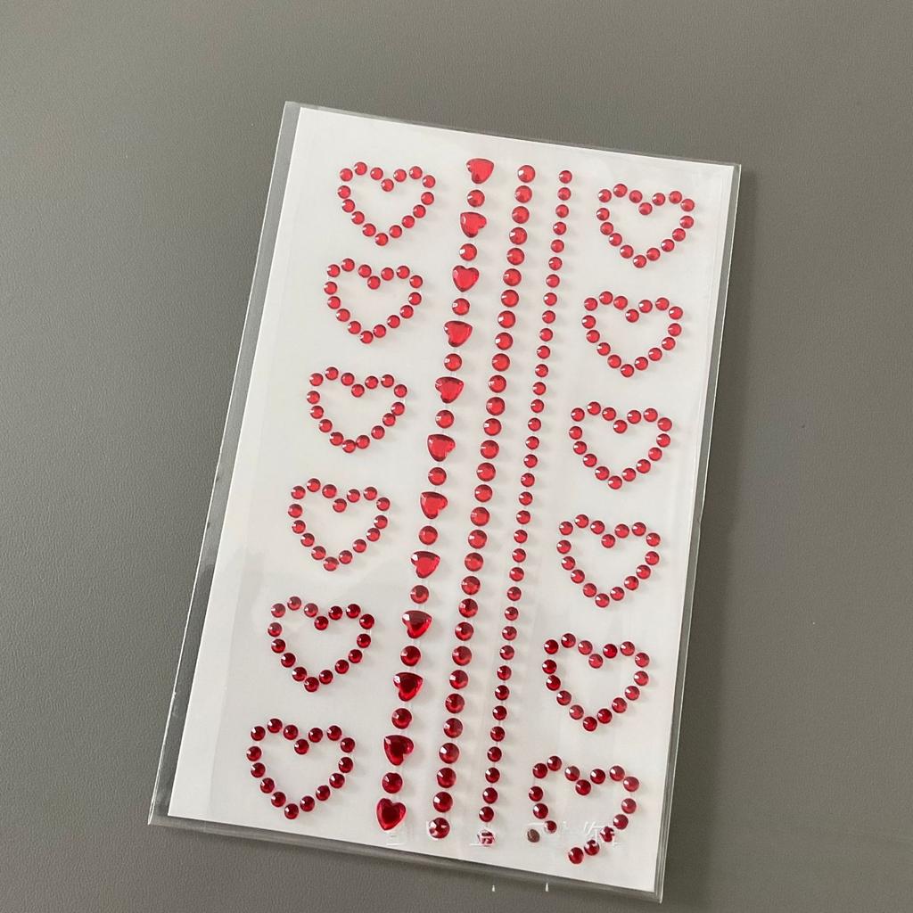 3D Stereo Strass Scrapbook Journal Aufkleber Glänzendes Herz DIY Dekor Aufkleber für Mädchen Koreanische Mode Aufkleber Studentenbedarf