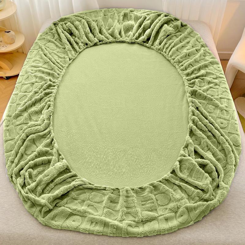 2025 סדין מיטה קטיפה סדין פשתן סדין קטיפה 3D אותיות אהבה כיסוי מזרן מתכוונן אלסטי סדין מתכוונן