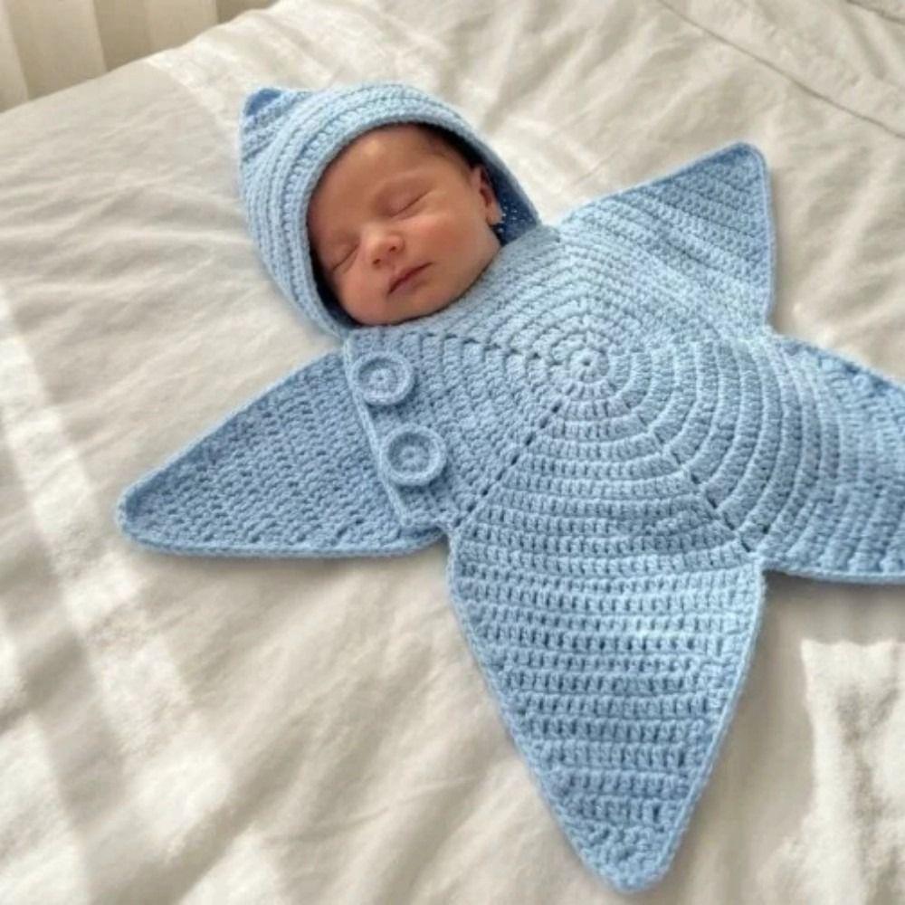 Hooded Design Seal Star Comfort Sleeping Bag Starfish Baby Swaddle For Boys and Girls