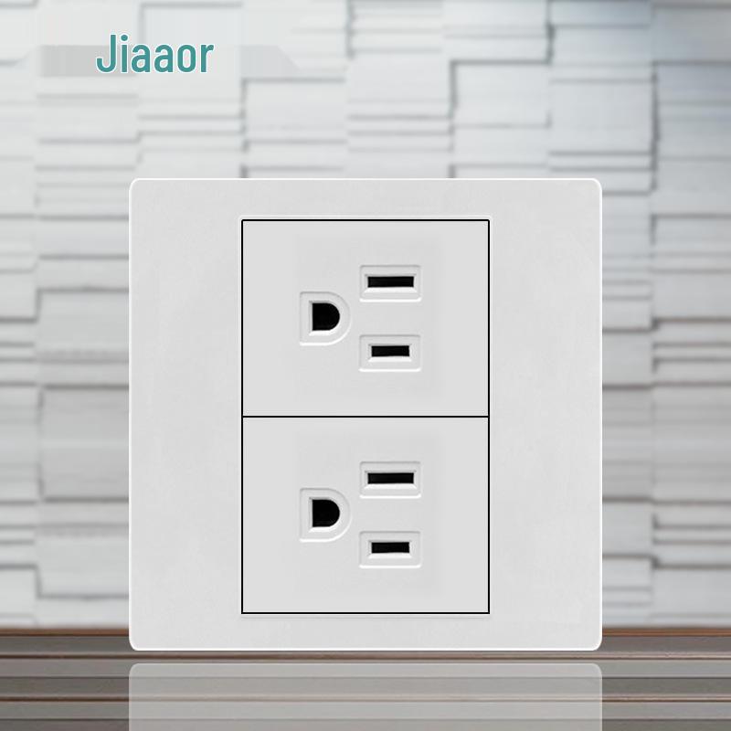 86 Typ Amerikanischer Standard Schalter- und Steckdosenpanel mit Doppel-USB & Typ-C, 3-Loch-Stecker für Japan & Taiwan, Unterputzmontage