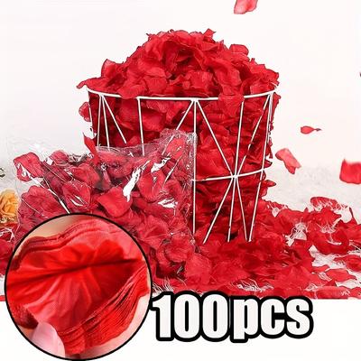 2000 Stück/100 Stück Künstliche Falsche Rosenblätter Rot Weiß Rosa Rosen Blütenblätter Blumen für Romantische Hochzeitsparty Gastgeschenke Dekoration