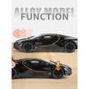 Modèle de voiture Bugatti Tourbillon Supercar en alliage 1/24 Son et lumière Rappel Jouet pour enfants Objets de collection Cadeau d'anniversaire
