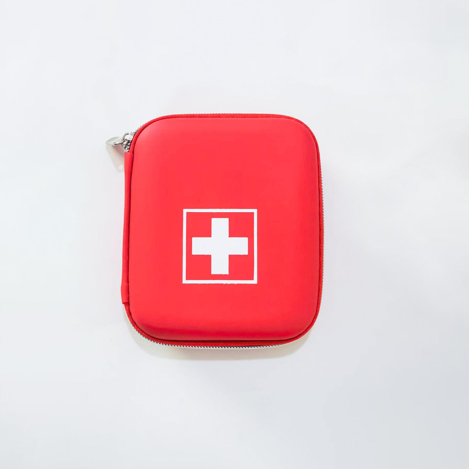 Portable Small First Aid Kit EVA Case PU Leather Emergency Medical Storage Box Compact Design for Home Car Outdoor Use one size