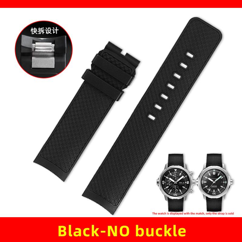 

22mm Quick Release fluororubber strap For IWC Marine Timepiece watch band IW376805 IW376803 Curved end soft FKM rubber bracelet 22MM width