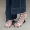 Women's Sandals Summer Outerwear New Style Square Head, Open Toe, Thin Strap, High Heels, Sexy and Fashionable Roman Shoes