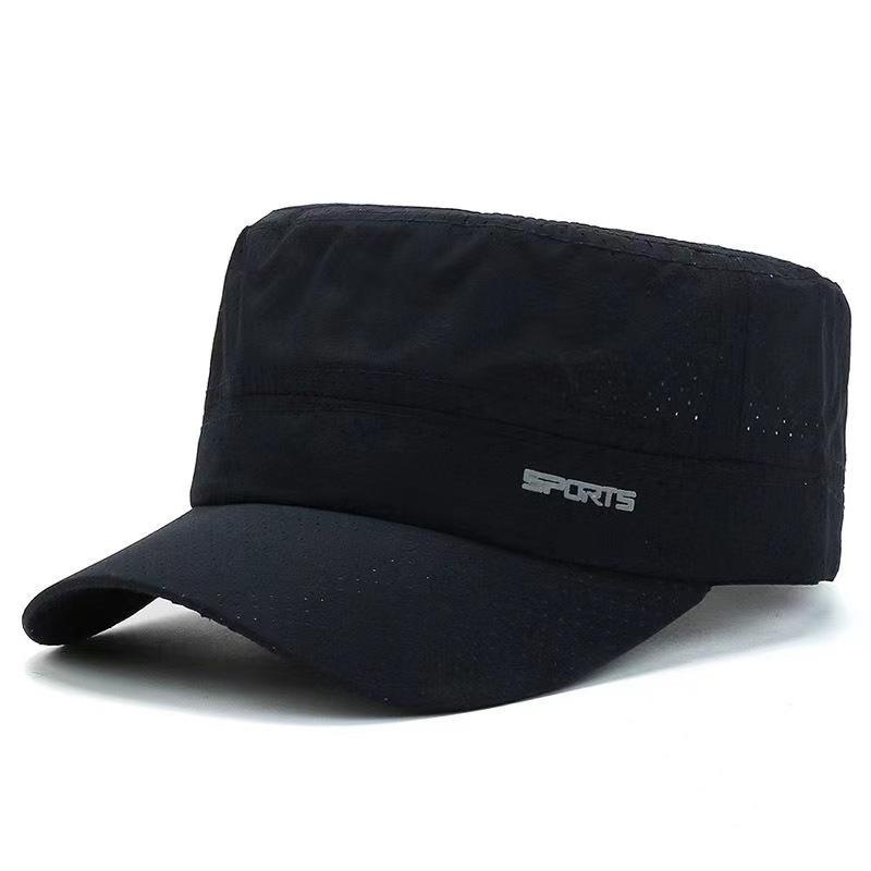 Quick-drying hat men's perforated mesh hat outdoor casual middle-aged flat-top hat breathable sun hat