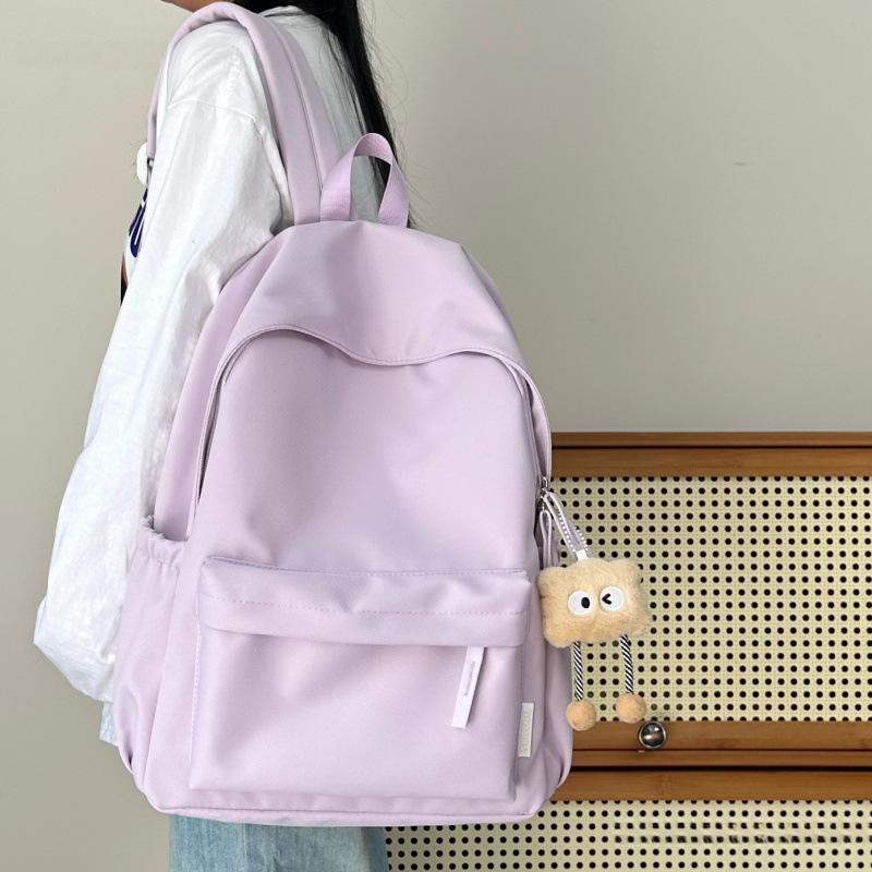 Stylish Solid Color Backpack for Junior High Girls & College Students