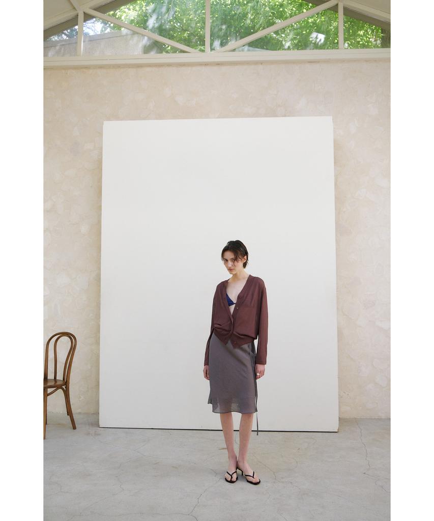 Ninnis [3Rd] Glassy See-Through Skirt (Khaki)