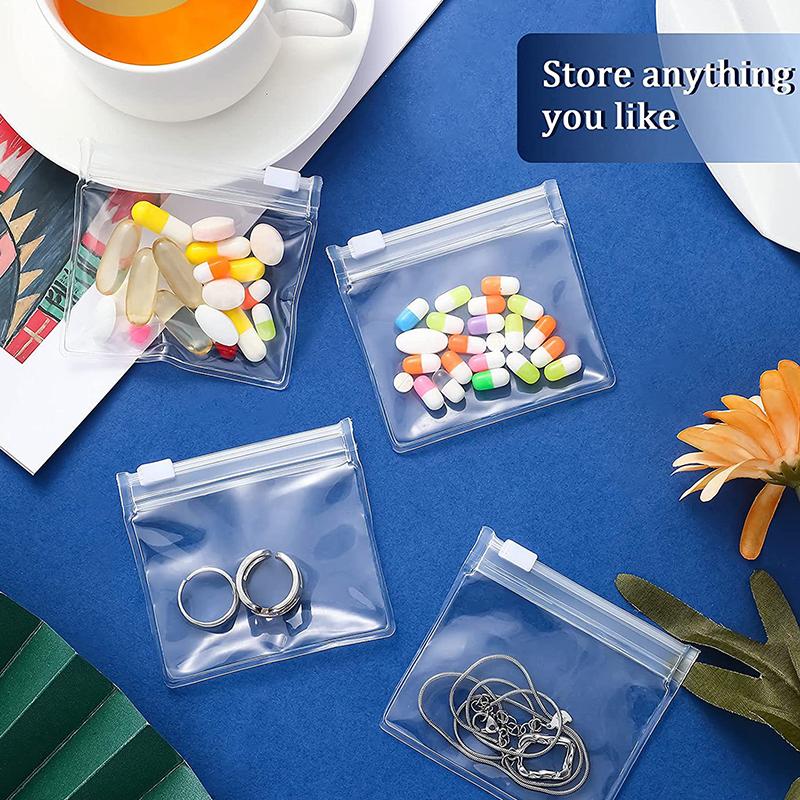 10Pcs Packaging Bags,Zipper Bags,Travel Storage Bag,Jewelry Display Storage Bag,Plastic Self Sealing Small Pill Bags