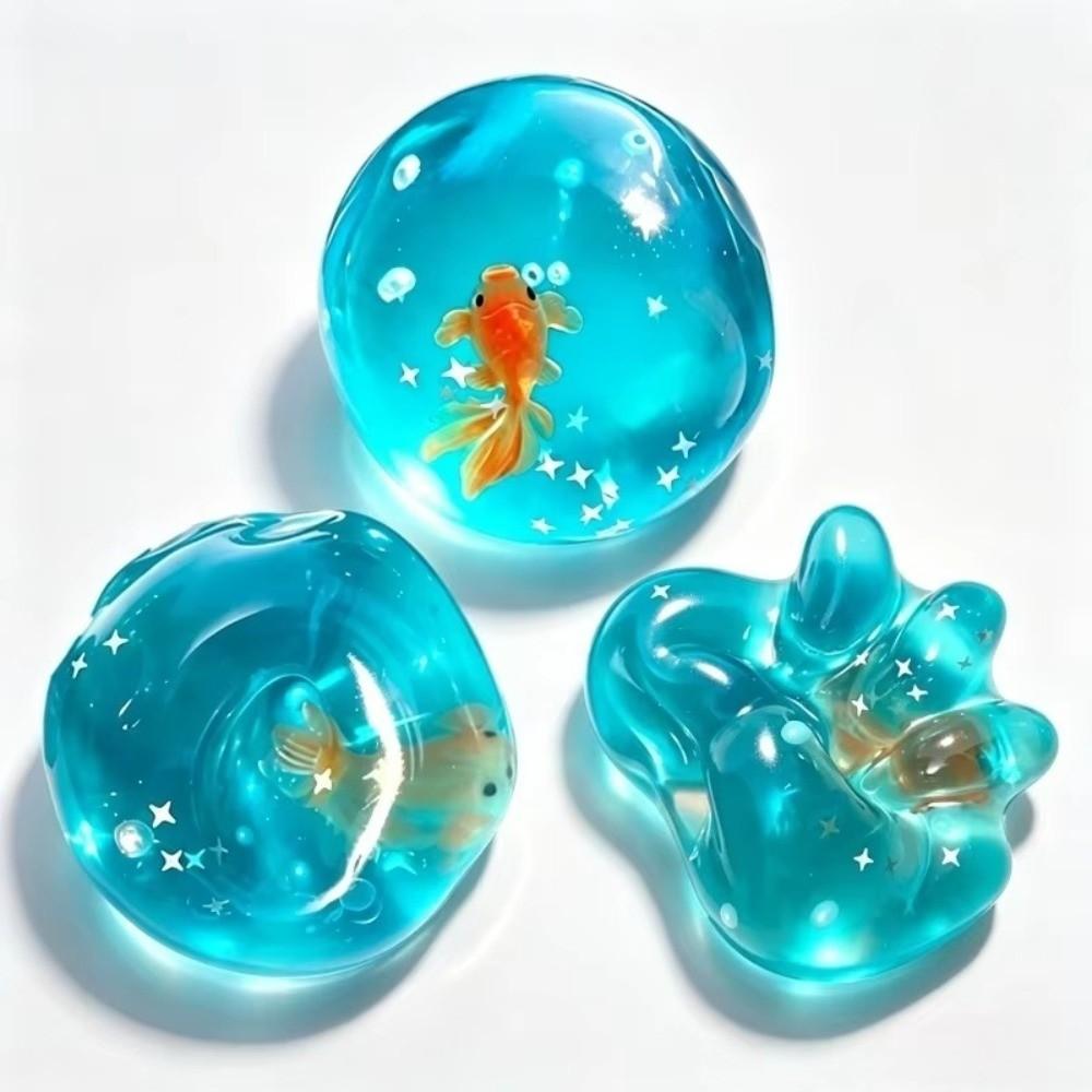Slow Rebound Goldfish Ball Fidget Toy Transparent Goldfish Ball Squeeze Toy For Adults