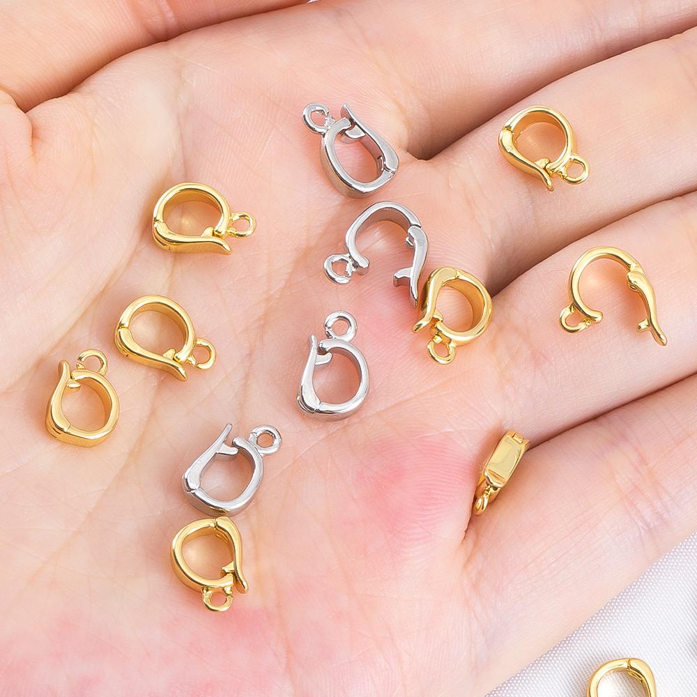 18K Gold Plated Bails Pendants Copper Charms Clasps Connector Jewelry Making Supplies Hinged Necklace Enhancer Jewelry Findings