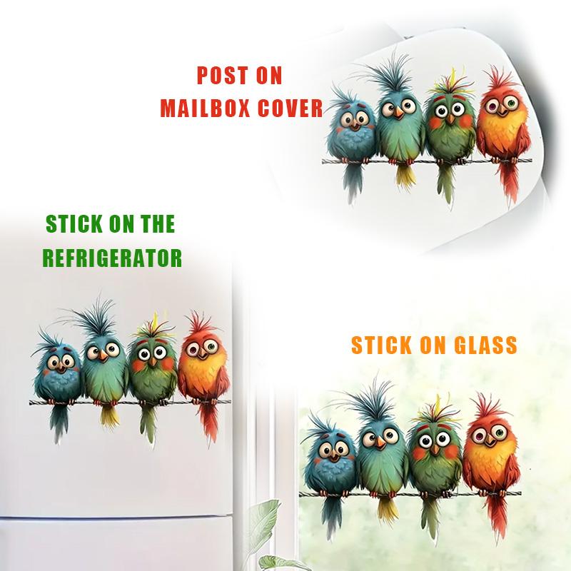 Funny Bird Vinyl Decal: Removable Animal Sticker for Glass and Metal Surfaces and Fuel Tank Caps