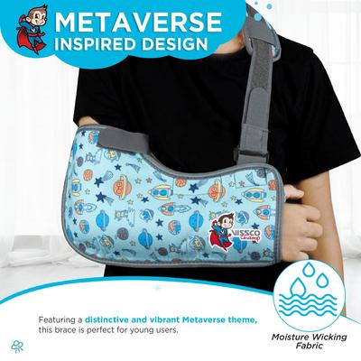 Vissco Champ Arm Sling Shoulder Support for Kids, Fracture Support and Immobilization, Prevents Shoulder Dislocation, Breathable, Skin-Friendly M