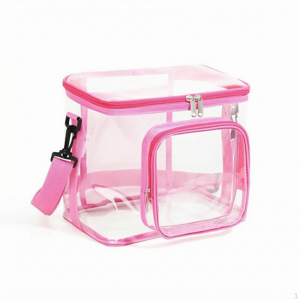 Clear PVC Storage Bag Transparent Rectangular Black Trim Carry Item