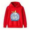 Kids Boys Girls Crewneck Hoodie, Cute Fuzzy Cartoon Monster Aloha Print Casual Long Sleeve Pullover Sweatshirt, Cozy Lightweight Tops For