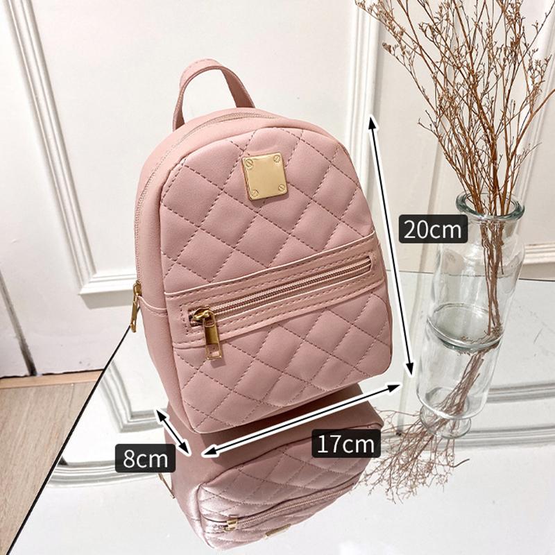 Backpack Women Leisure Pu Small Girls Rucksacks Leisure Zipper Shoulder Bag Knapsack Women Mini School Backpack Traveling Bag