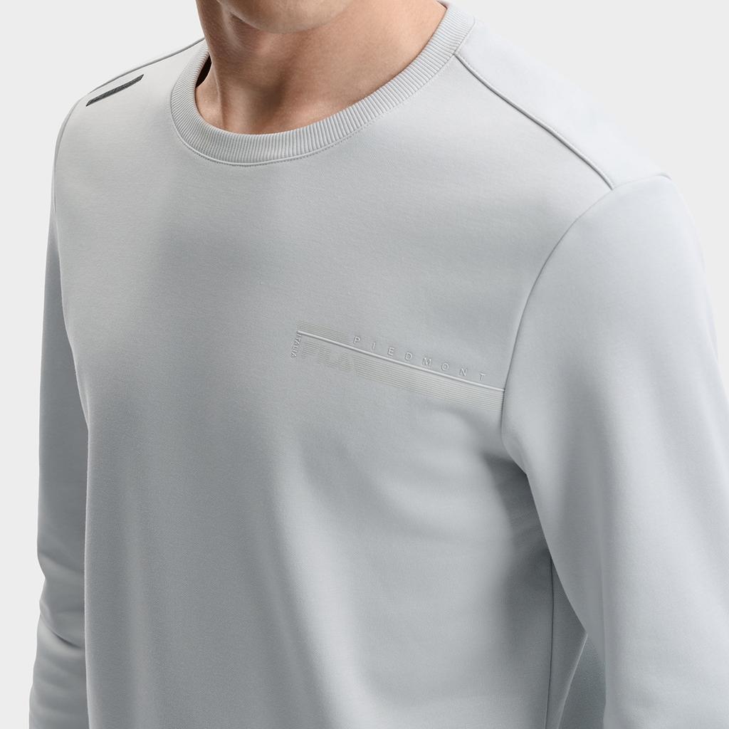 Fila White Fashion Simple Classic Texture Casual Versatile Fleece Warm Pullover Round Neck Sweatshirt Men sweatshirt Gray F11M543212FGY
