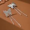 Rhombus Necklace Set Bridal Accessories Fashion Long Tassel Butterfly Earrings Jewelry Set