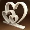 Romantic Heart-to-Heart Statue Plastic Love Heart Figurine Heart-shaped Sculpture  Bookshelf Decor