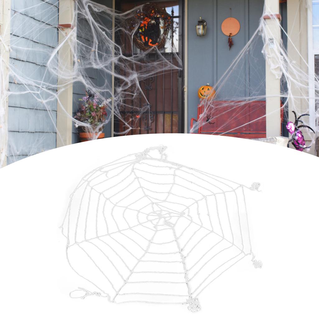 ZK20 3.6m Spider Web Halloween Decorations White Round Net Spooky Cobwebs for Outdoor Indoor Party Yard