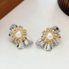 Retro Gem Pearl Flower Earrings - European Court Style, Light Luxury, Versatile Long Earrings