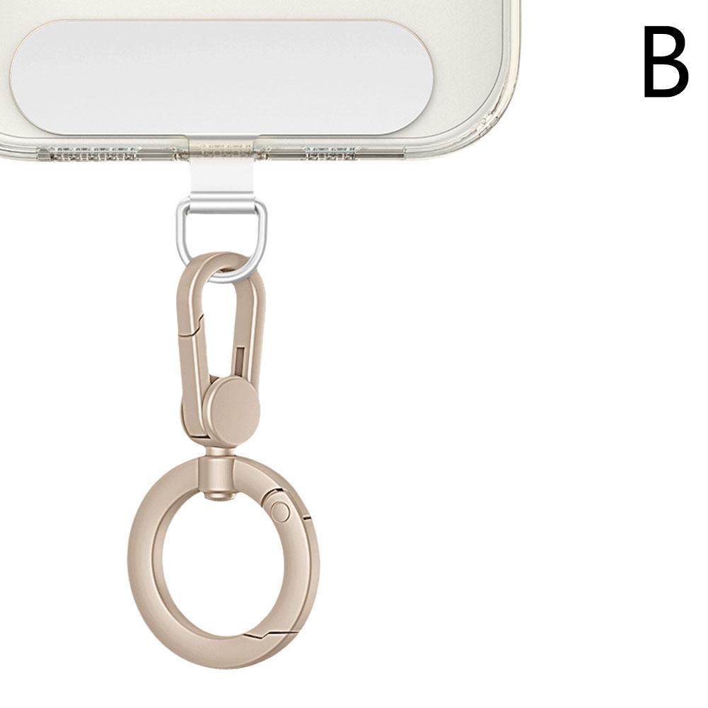 Metal Phone Lanyard Gasket Patch Rotatable Metal Buckle Hanging Stainless Steel Clip Card Cord Tab Mobile Phone Accessories