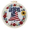 29x29cm DIY Cotton Embroidery Kit Handmade Pre-Printed Pattern Needlework Independence Day Hand Stitch Kit for Craft Lover Gift