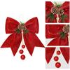Cones Xmas Decorative Red Wreaths Durable Christmas Decoration Christmas Bow Bow Ties Home Ornament