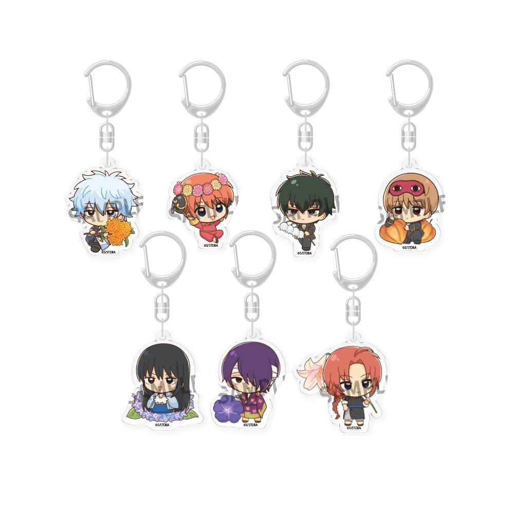 TV Anime "Gintama" Trading Acrylic Keychain Birth Flowers 7-Piece Box