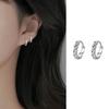 Real  Sterling Silver Zircon Twisted Round Hoop Earrings for Women Trendy Fine  Minimalist Geometric Accessories