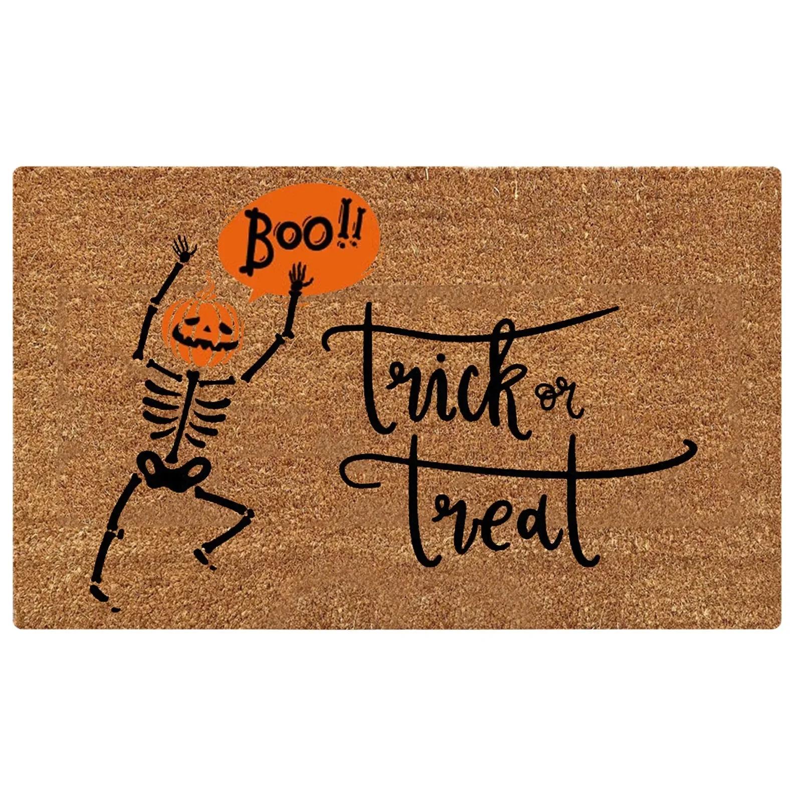 Terror Halloween Doormat Creativity Horror Witch Ghost Pumpkin Printed Halloween Party Area Rug Kitchen Mat Home Rugs 40x60cm