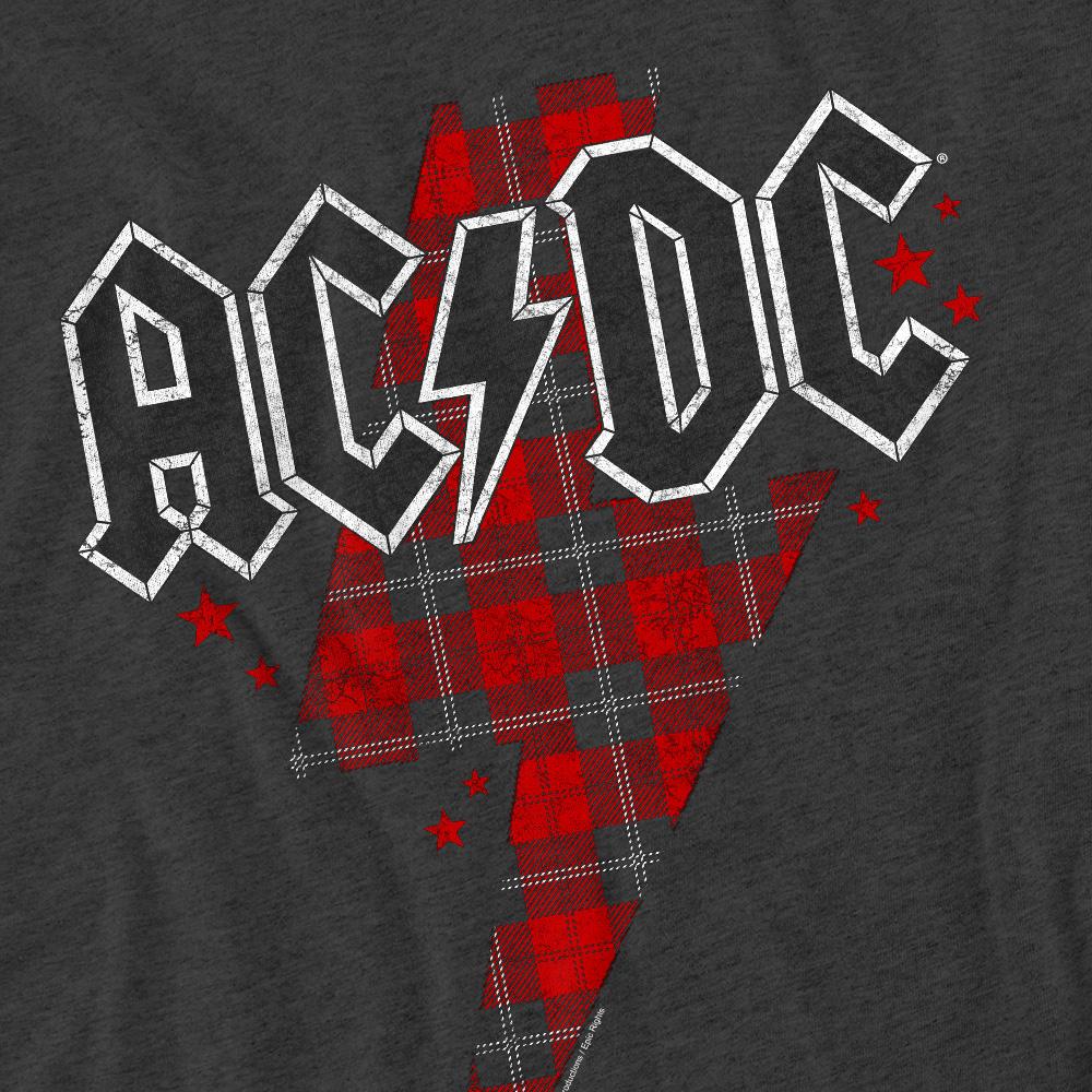 AC/DC Unisex Adult Plaid Bolt T-Shirt