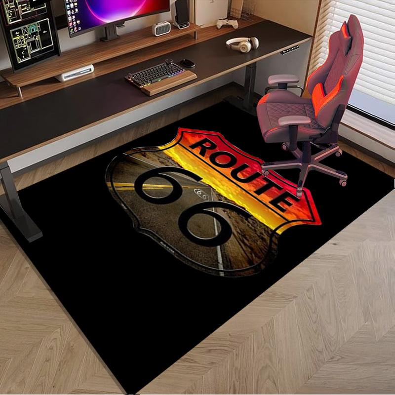 Route 66 Area Rug Office rug, Chair Rug, Decor Carpet Livingroom bedroom Mat, Large Size Fan gifts Christmas gifts