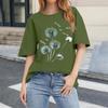Women's Fashion Casual Printed Short Sleeve Round Neck Pullover Tops