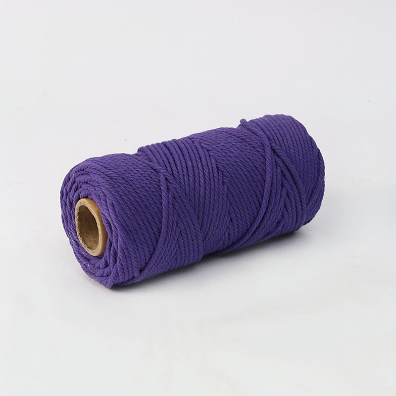 4mm Multi-Strand Macaron Colored Cotton Rope for DIY Tapestry & Decorative Weaving.
