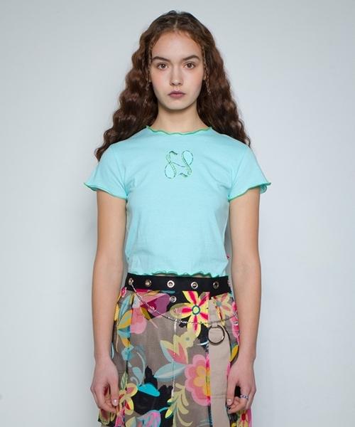 Fake Mama Ff Multi Flamboyant Crop Top [Skyblue] Sky Blue