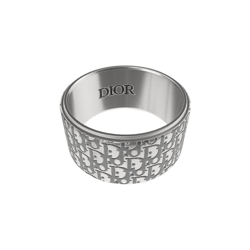 Dior Logo Pattern Engraved 925 Silver Ring Unisex rings R0893HOMST-D990