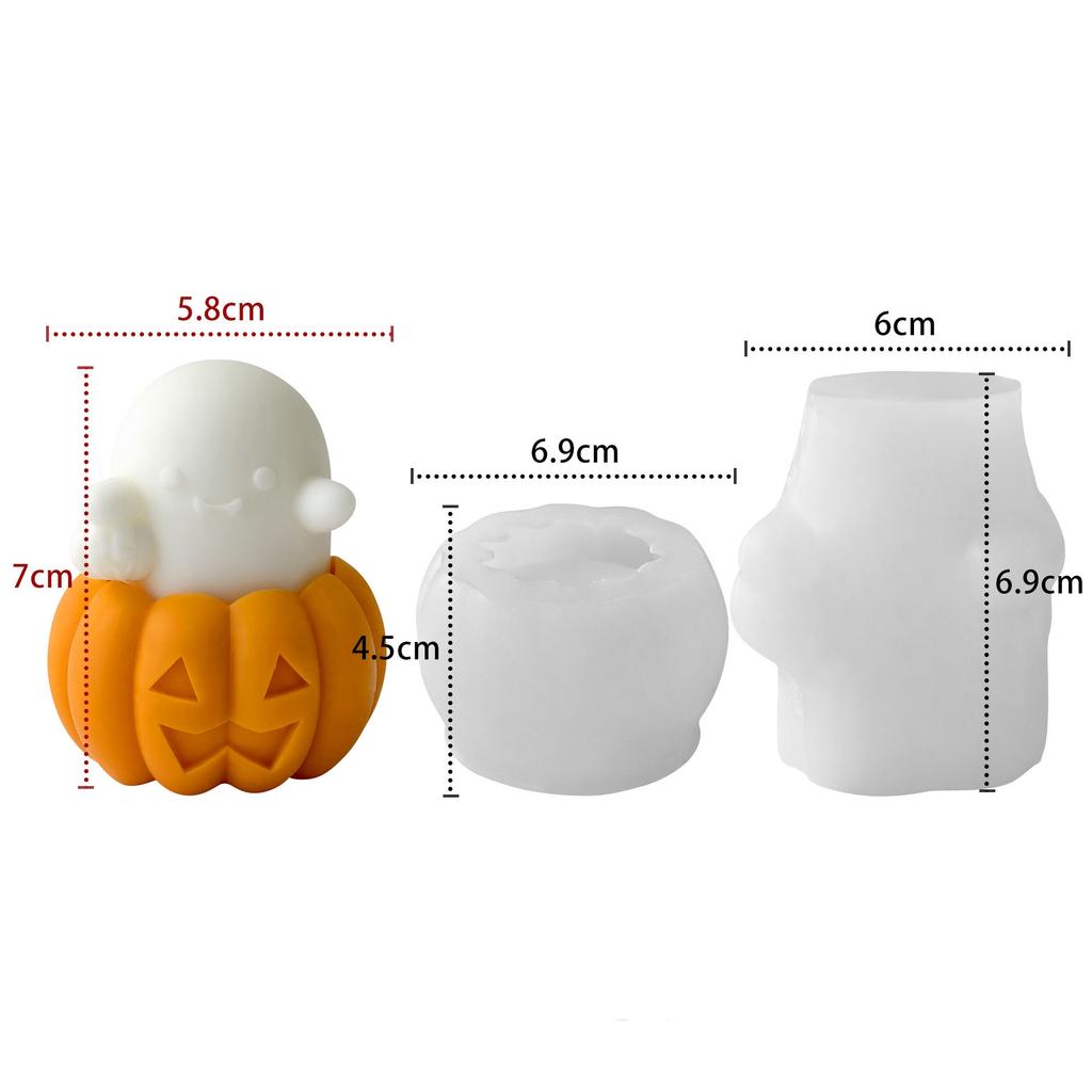 Halloween Candle Mold Elastic 3d Pumpkin Silicone Mold Aroma Candle Mold Reusable For Plaster Decorations Resin Ornaments