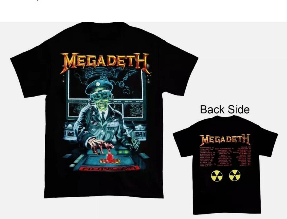 1990 Megadeth Rust in Peace Tour Black TShirt Double Side Tee Unisex T-Shirt S